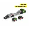 Dickie Toys Fendt Micro Farm Truck modello in scala 1:64 con rimorchio - verde 203735006