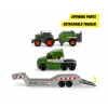 Dickie Toys Fendt Micro Farm Truck modello in scala 1:64 con rimorchio - verde 203735006