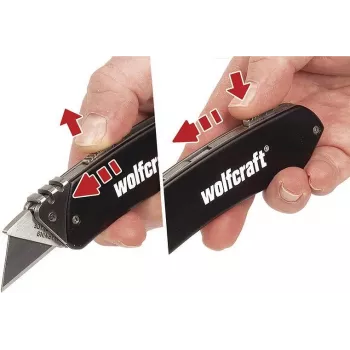 wolfcraft 4124000 coltello da tempo libero in alluminio