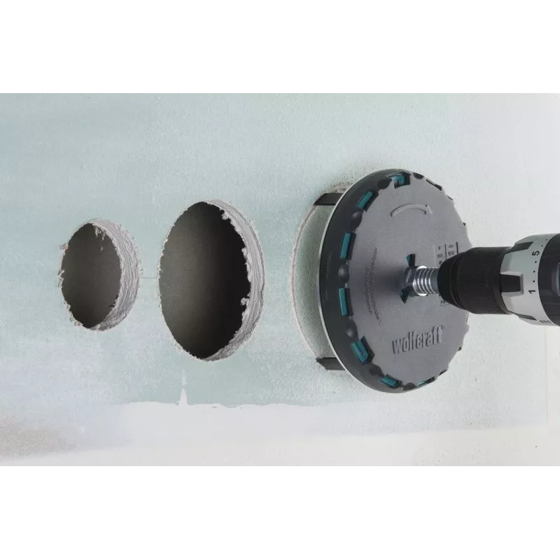 wolfcraft sega a tazza regolabile 45-130 mm con lame HSS e punta di centraggio 5978000