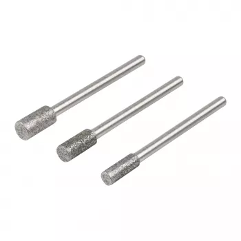 Wolfcraft 5987000 Set punte abrasive diamantate, cilindriche, 3 pz.