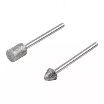 Wolfcraft 5989000 Set punte abrasive diamantate, cilindriche e coniche a punta, 2 pz.