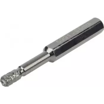 Wolfcraft 5991000 Punta diamantata 6 mm gambo esagonale per piastrelle, gres, granito, marmo, ceramica