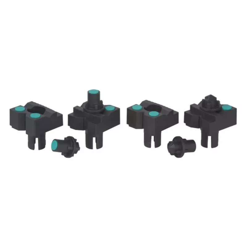 wolfcraft 6166000 Ganasce per banchi da lavoro Master, set da 2, plastica nera