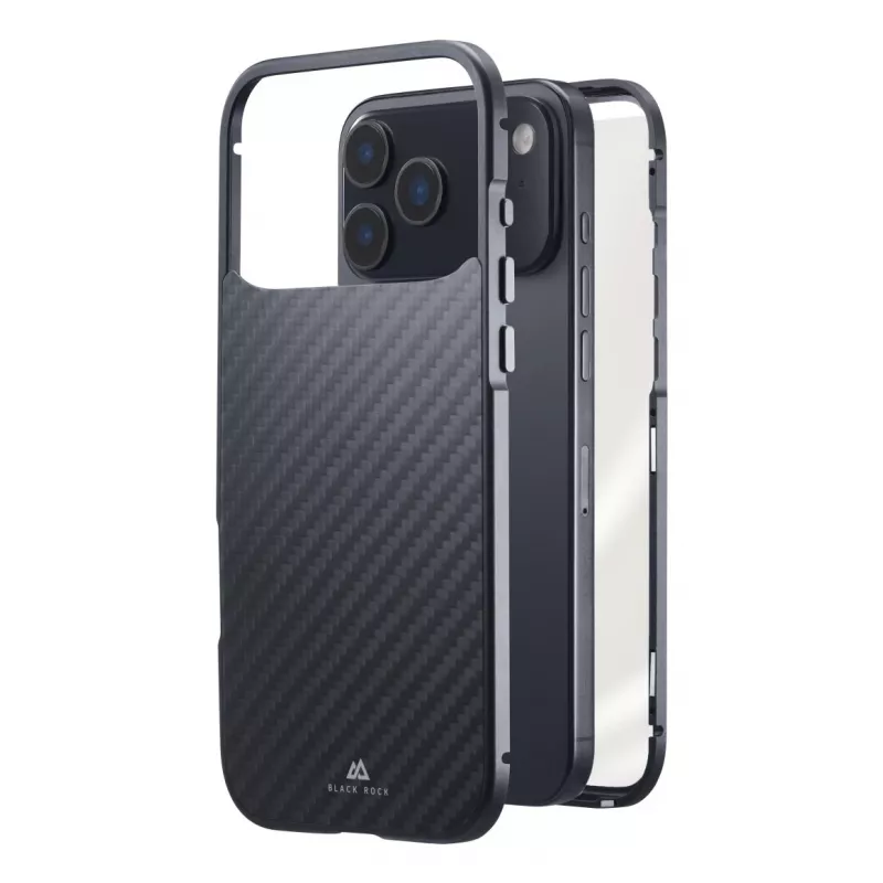 Black Rock Cover 360° vetro per Apple iPhone 17 Pro Max carbonio vero 00080472