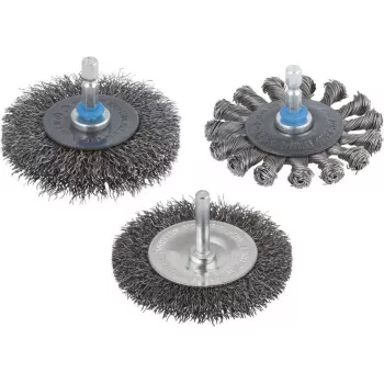Wolfcraft spazzola abrasiva a disco in filo d'acciaio 2101000 per smerigliatrice angolare, 100 mm, ondulata, M14
