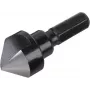 Wolfcraft 2584000 set svasatori conici 3 pezzi 12/16/19 mm acciaio per utensili gambo esagonale 1/4 pollice