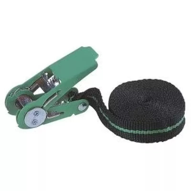 Wolfcraft 3418000 Cinghia di ancoraggio monopezzo con cricchetto, 4 m x 25 mm, LC 90 daN