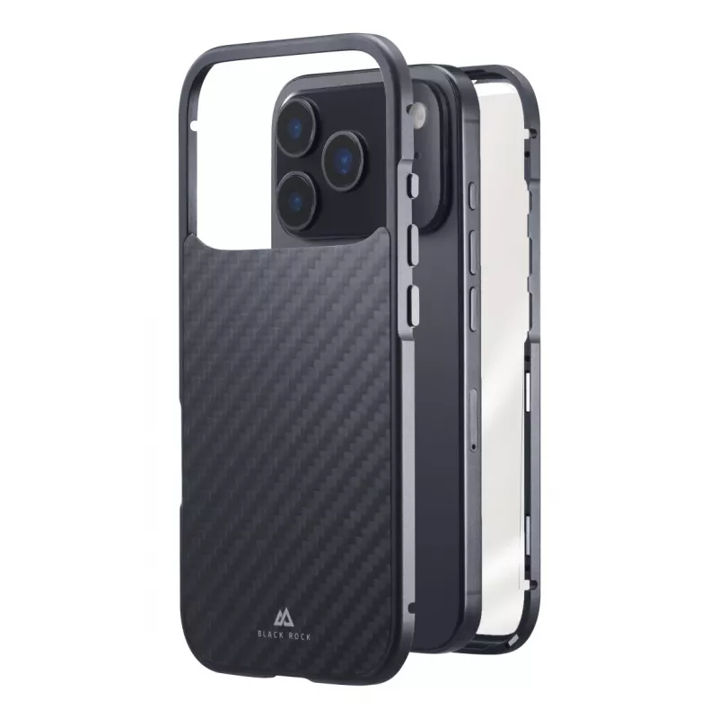 Cover Black Rock 360° vetro per Apple iPhone 17 Pro carbonio vero 00080399