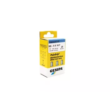 GESIPA PolyGrip® dado rivettato M6 acciaio inox A2, 9x18mm, 25 pezzi 1464838