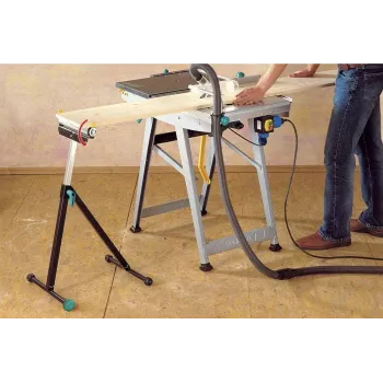 Wolfcraft 6119973 cavalletto a rulli regolabile in altezza e pieghevole 60 kg