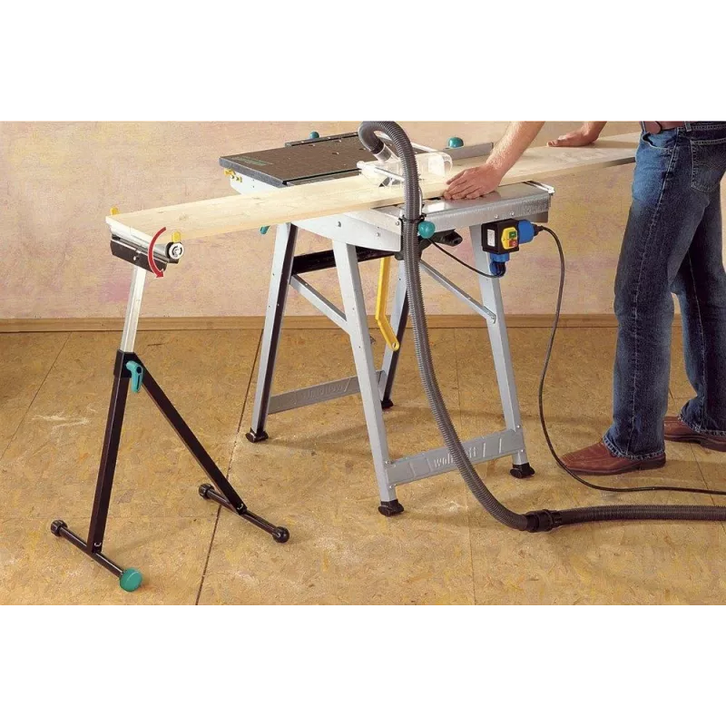 Wolfcraft 6119973 cavalletto a rulli regolabile in altezza e pieghevole 60 kg