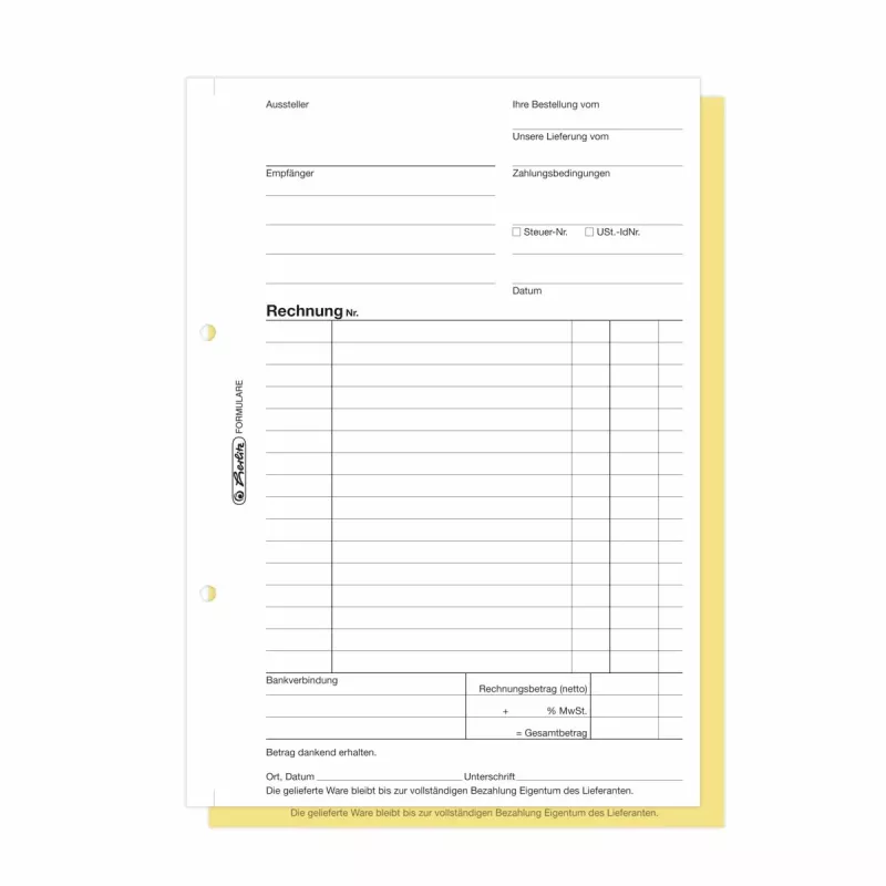 Herlitz blocchi fattura A5 2 parti autocopianti, confezione da 4 300003799