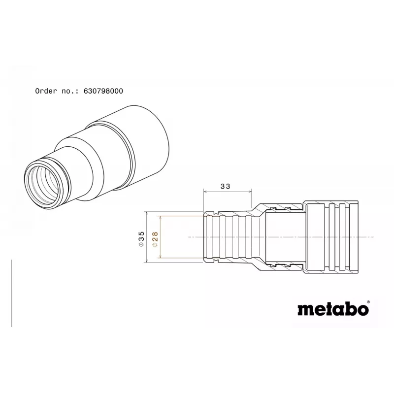 Metabo 630798000 manicotto di collegamento Standard Ø28/35 mm