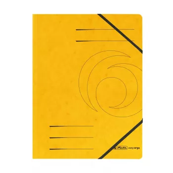 Herlitz easy orga cartella A4 con elastico angolare, giallo, confezione da 5