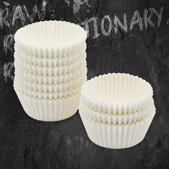 FACKELMANN 21615 pirottini per muffin e cupcake, carta da forno antiaderente, bianco, diametro 5,0 cm, 250 pezzi