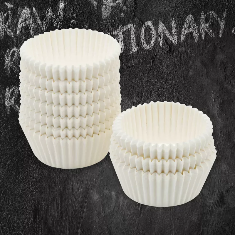 FACKELMANN 21615 pirottini per muffin e cupcake, carta da forno antiaderente, bianco, diametro 5,0 cm, 250 pezzi