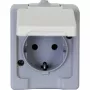 HEINRICH KOPP Presa Schuko da parete 16A 250V IP44 grigio/bianco 100648007