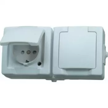 HEINRICH KOPP Presa Schuko con coperchio a ribalta, da parete, IP44, grigio 137002003