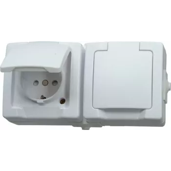 HEINRICH KOPP Presa Schuko con coperchio a ribalta, da parete, IP44, grigio 137002003