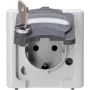 HEINRICH KOPP Presa Schuko 1 presa con chiusura di sicurezza, da parete per ambienti umidi, grigio (103556002)