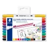 STAEDTLER 3010 TB10 Pennarelli a punta fine, 10 colori diversi, punta tonda 1,0 mm, inchiostro a base d'acqua
