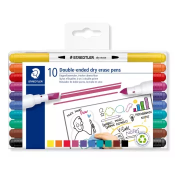 STAEDTLER 3010 TB10 Pennarelli a punta fine, 10 colori diversi, punta tonda 1,0 mm, inchiostro a base d'acqua