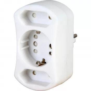 HEINRICH KOPP DUOversal Adattatore da Schuko a spina Euro, tipo F a tipo C, 250 V, 2,5 A, bianco 179602001