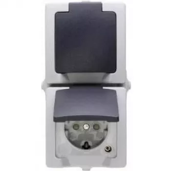 HEINRICH KOPP presa Schuko con coperchio a ribalta Nautic grigio 136956008