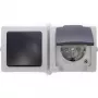 Kopp Nautic Unità combinata, presa con interruttore e coperchio a ribalta, grigio, IP44, montaggio a parete 138656001