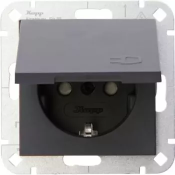 HEINRICH KOPP HK 07 Presa Schuko da incasso con coperchio a ribalta, antracite 940115001