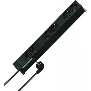 HEINRICH KOPP 19 pollici Ciabatta per rack a 6 prese Schuko nero cavo 2m 931615016
