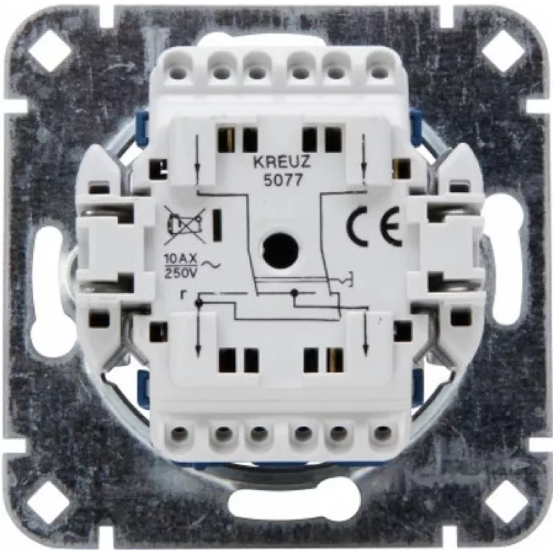 HEINRICH KOPP 507700003 Modulo deviatore da incasso, alluminio, 250V, 10AX, IP20, morsetti a vite, placca e telaio non inclusi