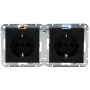 HEINRICH KOPP HK07 KombiQuick Presa doppia Schuko, da incasso, orizzontale, nero 133750003