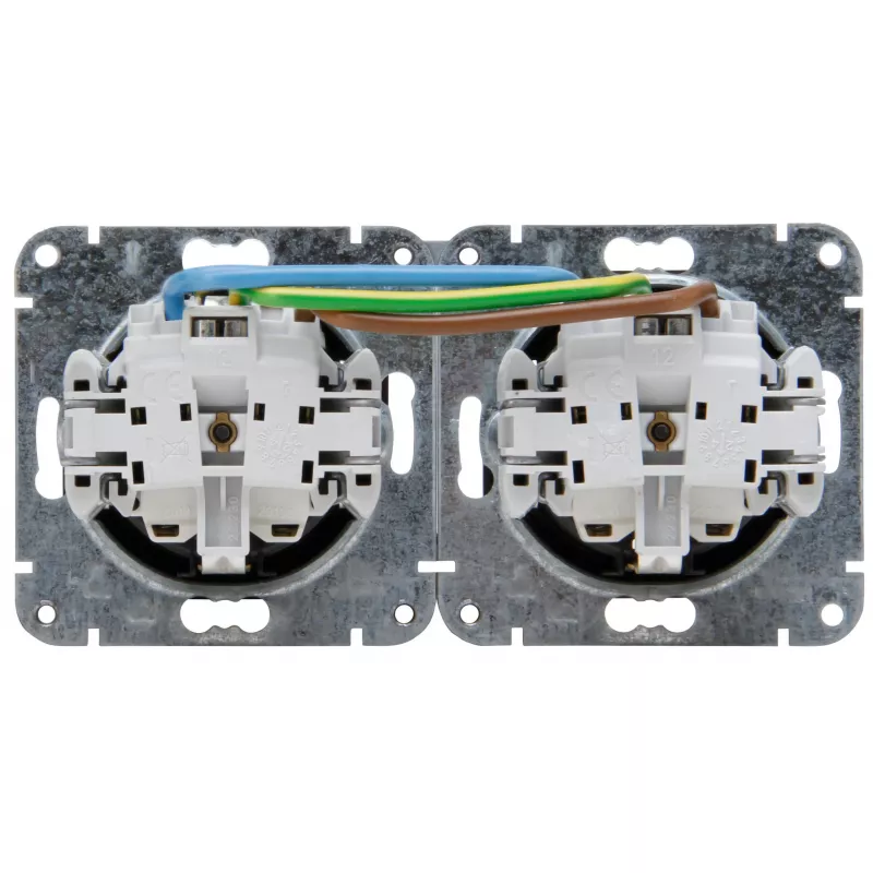 HEINRICH KOPP HK07 KombiQuick Presa doppia Schuko, da incasso, orizzontale, nero 133750003