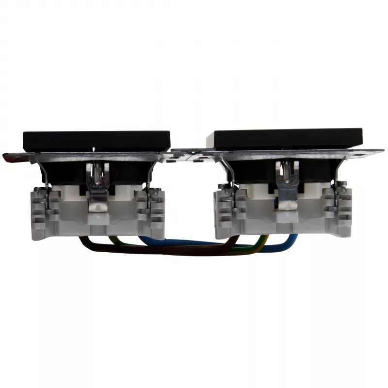 HEINRICH KOPP HK07 KombiQuick Presa doppia Schuko, da incasso, orizzontale, nero 133750003