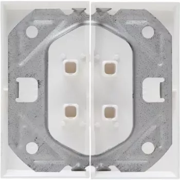 HEINRICH KOPP 490329007 Presa doppia Schuko da incasso con coperchio a ribalta, IP44, bianco