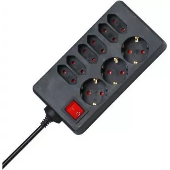 HEINRICH KOPP 9 Prolunga Schuko 1,4 m nero/rosso con interruttore illuminato 129805005