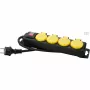 HEINRICH KOPP Ciabatta 4 prese con interruttore, giallo/nero, 1,5 m 223012002