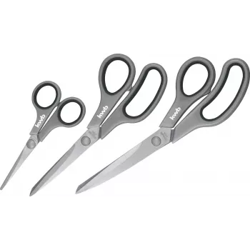 KWB 21595 forbici per uso domestico, per destrimani e mancini, lama in acciaio inox, nero