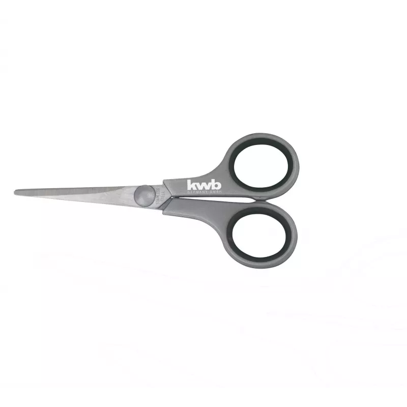 KWB 21595 forbici per uso domestico, per destrimani e mancini, lama in acciaio inox, nero