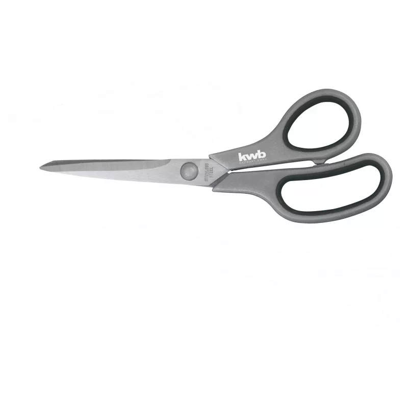KWB 21595 forbici per uso domestico, per destrimani e mancini, lama in acciaio inox, nero