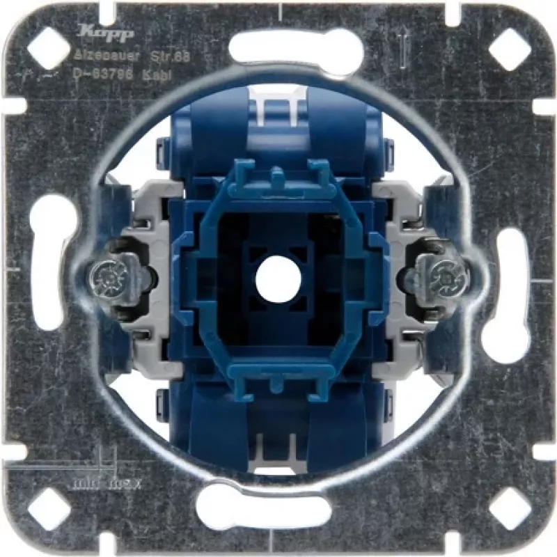 HEINRICH KOPP interruttore a pressione da incasso, contatto deviato, 250V 10AX, con lampada spia e morsetto neutro, alluminio 508700004