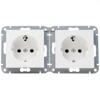 HEINRICH KOPP HK07 KombiQuick Presa Schuko da incasso 2 posti orizzontale, bianco puro 133729001