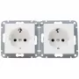 HEINRICH KOPP HK07 KombiQuick Presa Schuko da incasso 2 posti orizzontale, bianco puro 133729001