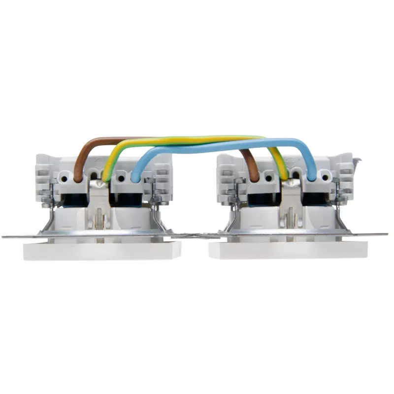 HEINRICH KOPP HK07 KombiQuick Presa Schuko da incasso 2 posti orizzontale, bianco puro 133729001
