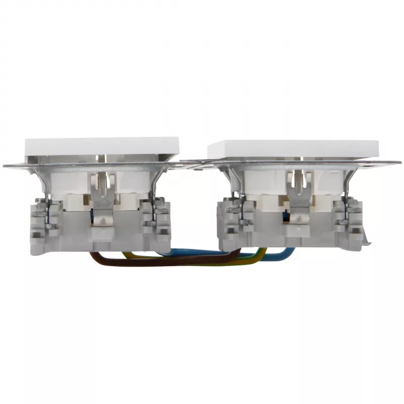 HEINRICH KOPP HK07 KombiQuick Presa Schuko da incasso 2 posti orizzontale, bianco puro 133729001