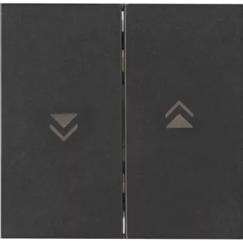 HEINRICH KOPP HK07 Placca a doppio bilanciere con simboli a freccia, nero opaco (IP20) 490359008