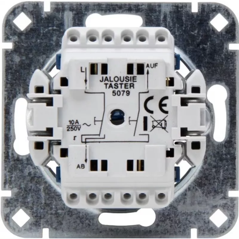 HEINRICH KOPP 507900009 Modulo pulsante per tapparella avvolgibile da incasso, 250V, 10AX, IP20, alluminio