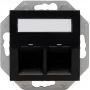 HEINRICH KOPP HK07 Placca a parete Keystone con coperchio, IP44, 2 porte, nero 953850004